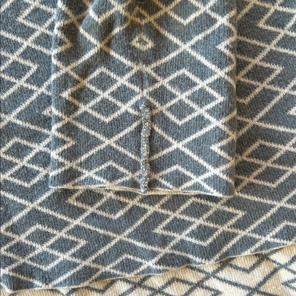 Anthropologie Moth Cowl Neck Sweater M | Gray Geometric Alpaca Blend Pullover - Picture 3 of 6